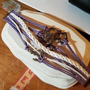 Multi Layer Vegan Leather Bracelet 7"